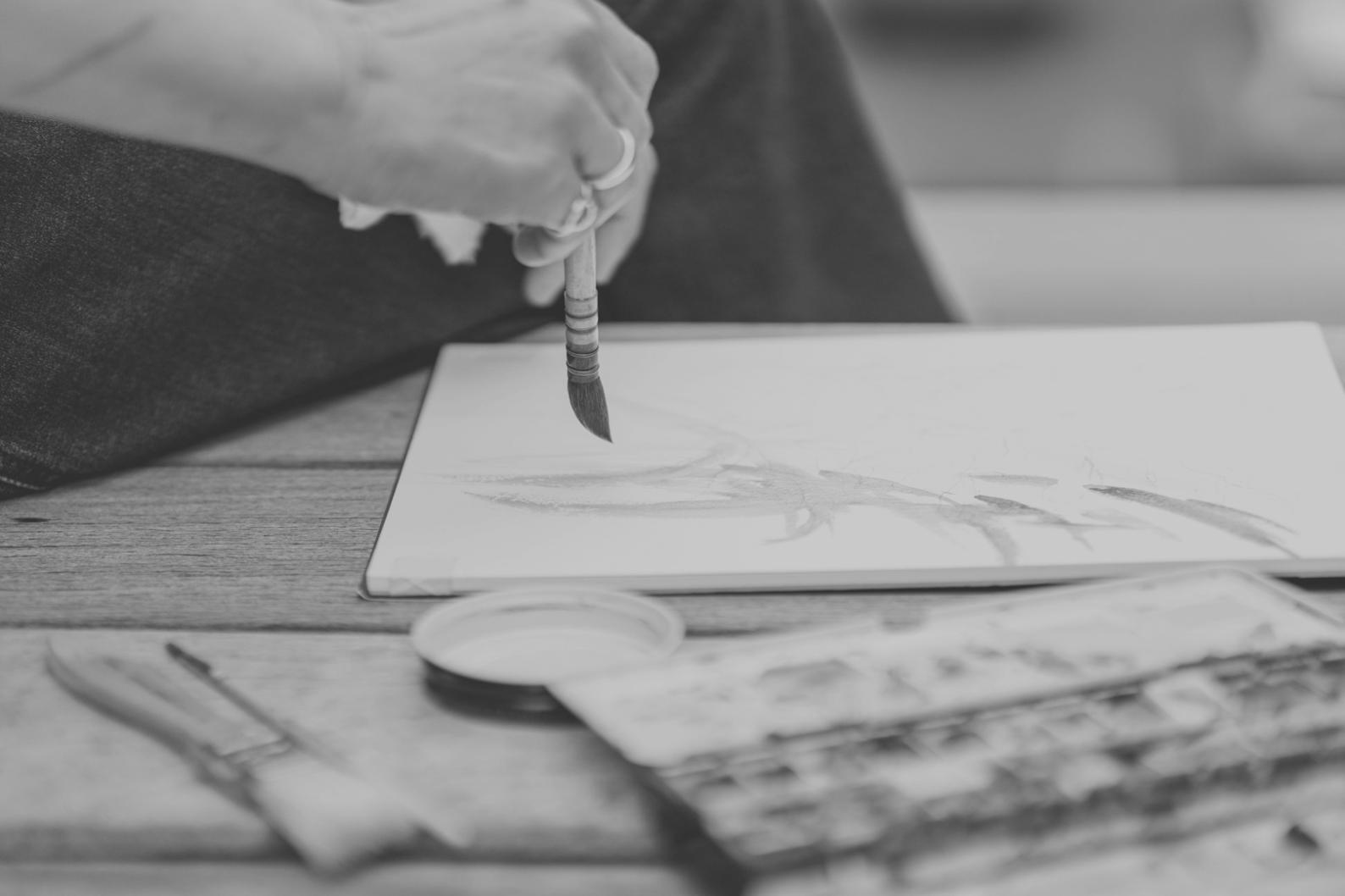 Lasurtechnik Aquarell mit mehreren transparenten Farbschichten